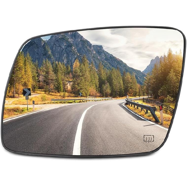 SCITOO Driver Side Mirror Glass For 2003-2007 For Cadillac Escalade, For Chevy Avalanche, Silverado Suburban Tahoe, For GMC Sierra Yukon Left Heat