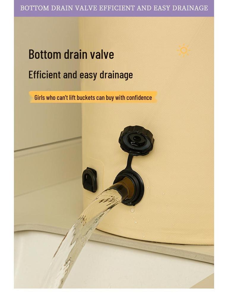 Portable Foldable Insulated Foot Bath Bucket - Deep, Thickened Design with Drainable Foot Soak Bag for Calf Coverage At Home