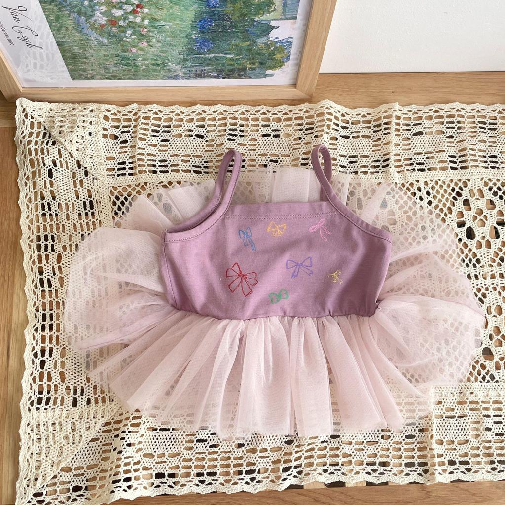 Now B. Happy Summer Girls' Gauze Top & Wide-Leg Pants Set - Stylish, Versatile, and Casual.