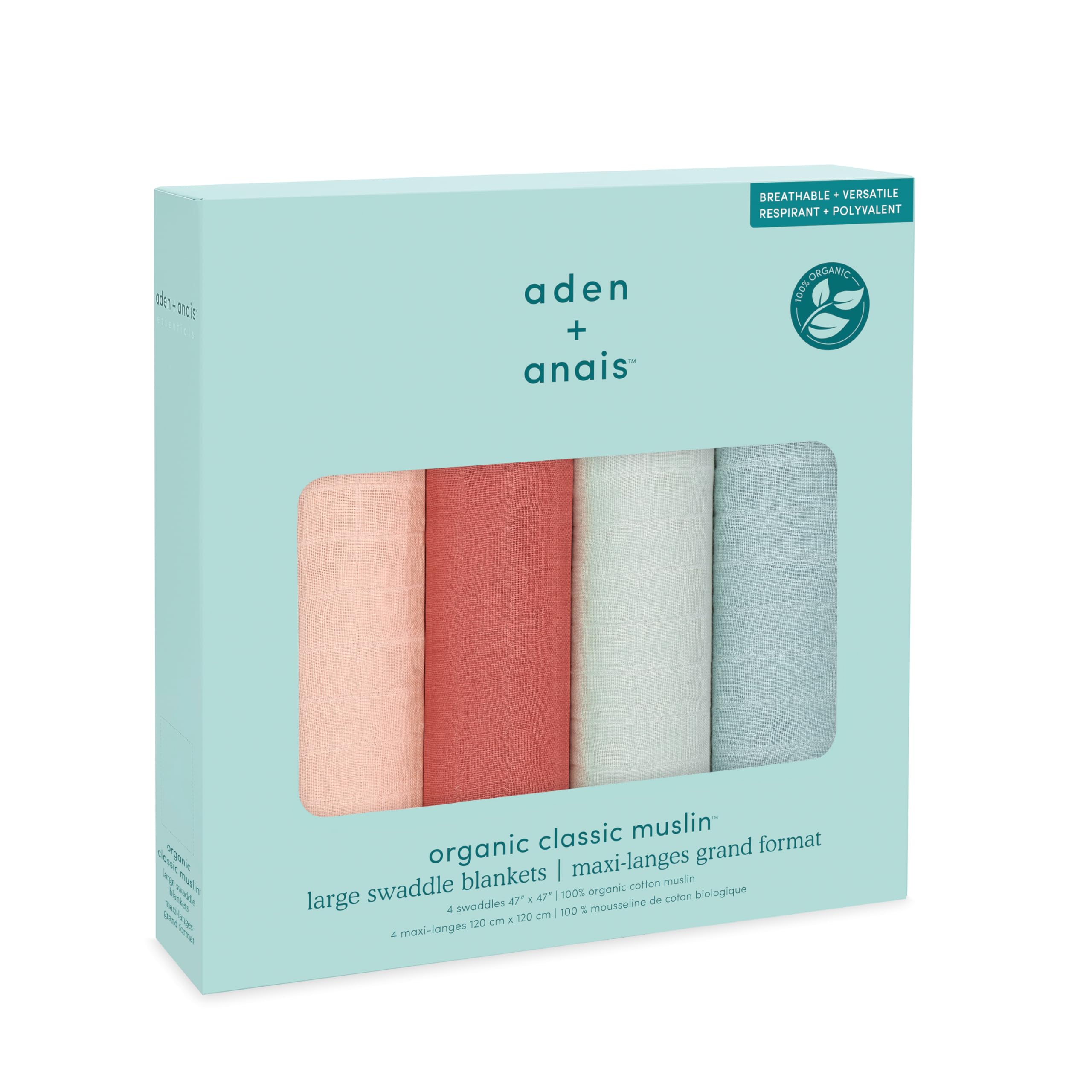 

Aden Anais Аутентичный японский набор из 4 ночных криков для детского душа Aden Anais Мать-Земля 120 x Муслиновая хлопковая пеленка + Продукт, Пеленки, Новорожденный,