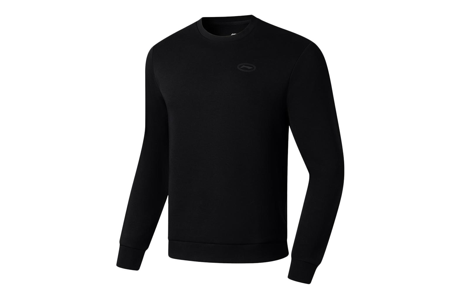 Li Ning Fitness Series Sweatshirts Men s Black Crew Neck Moderate Regular AWDT101-1 M