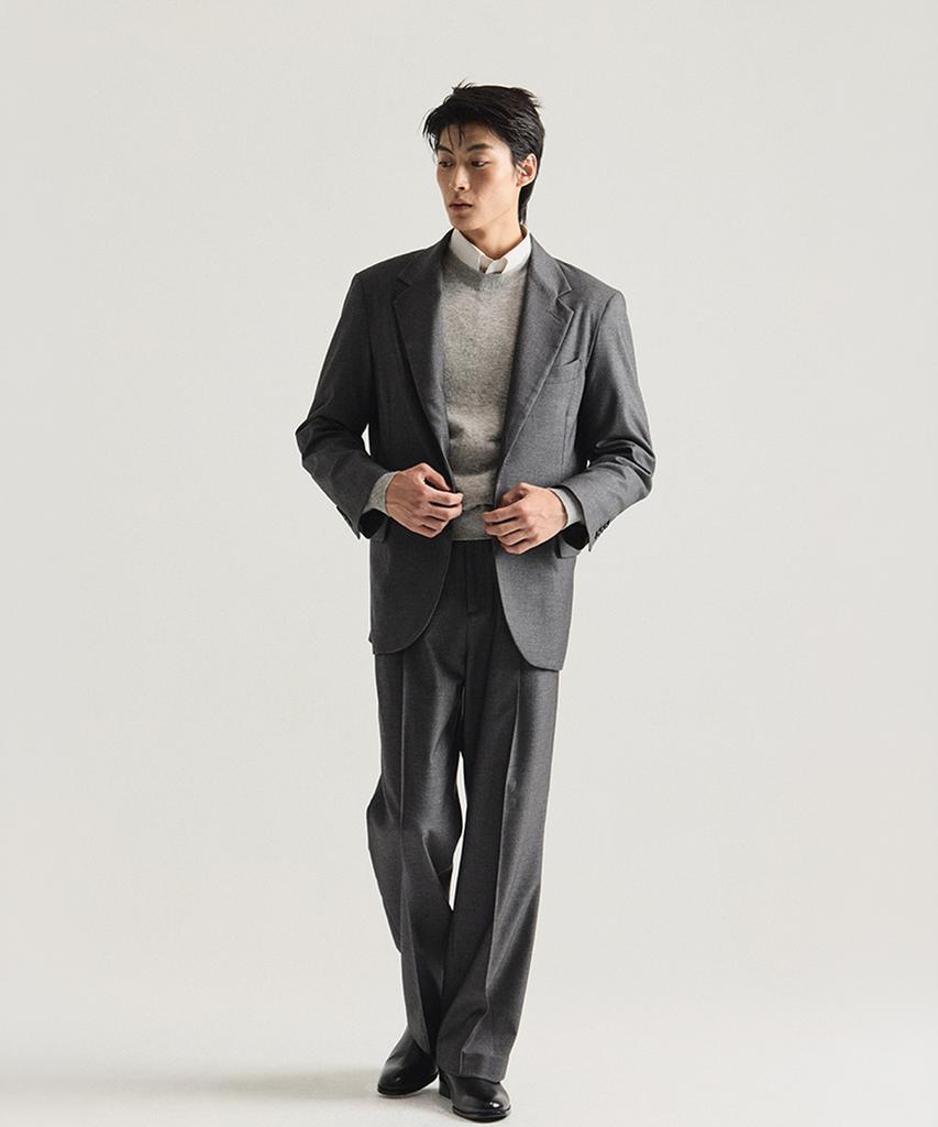 TAILORCHAD [Set] Signature Grey Tailored Single Blazer