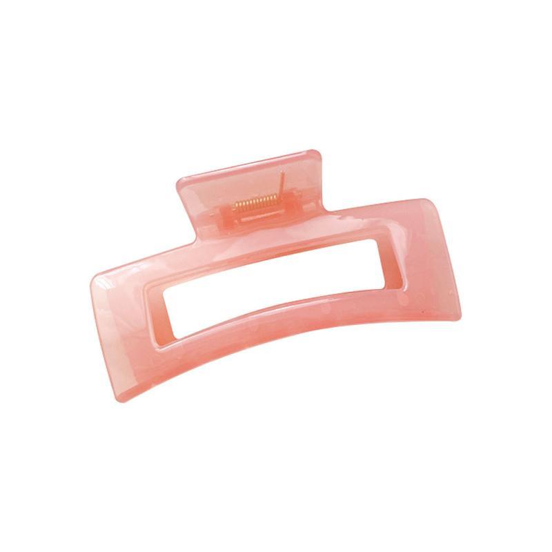 2Pcs Women Anti-break Transparent Frosted Rectangle Hair Claws Sweet Hair Decor for Curly Wavy Hair Styling Use