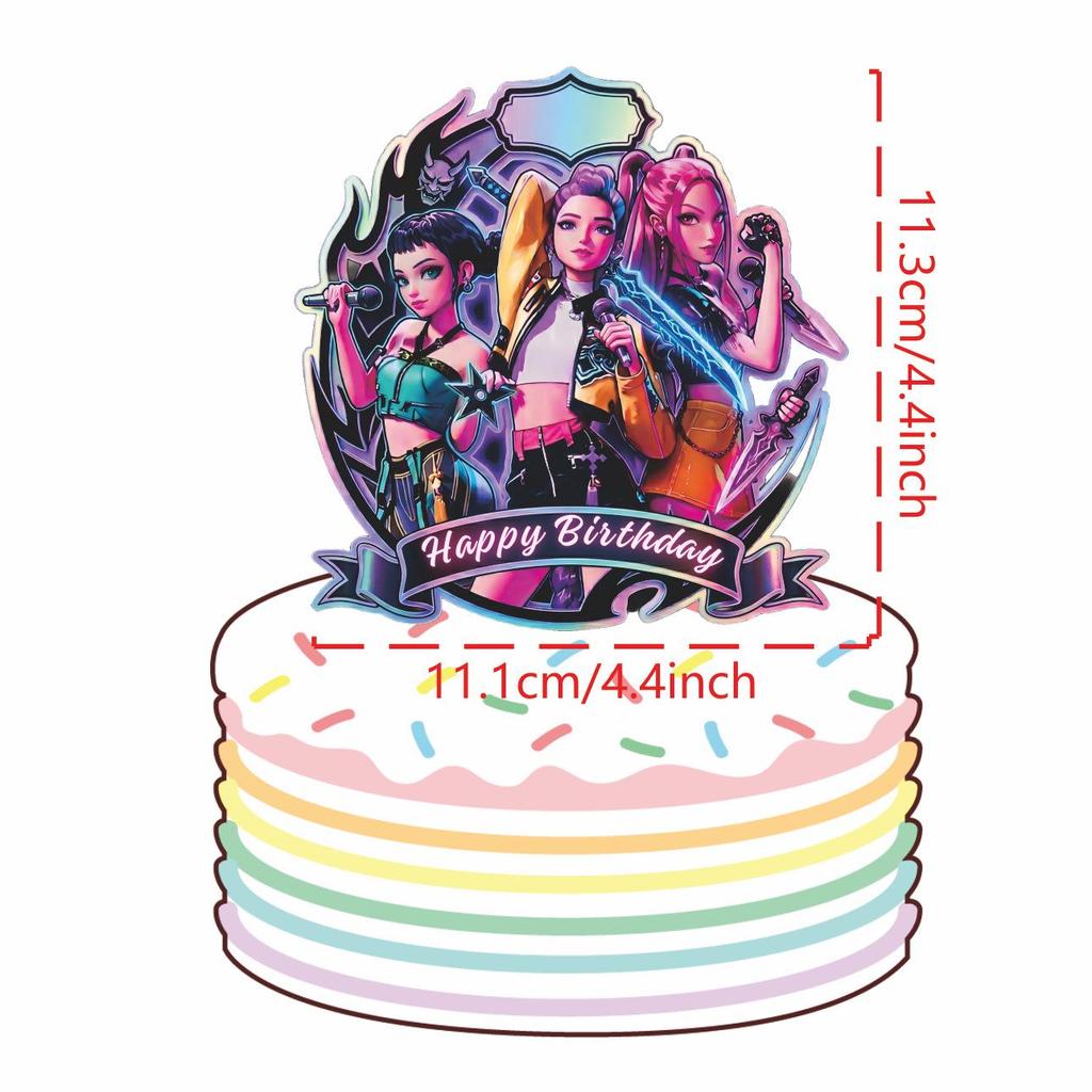 Demon Hunter Girls Cake Topper for Birthday Parties