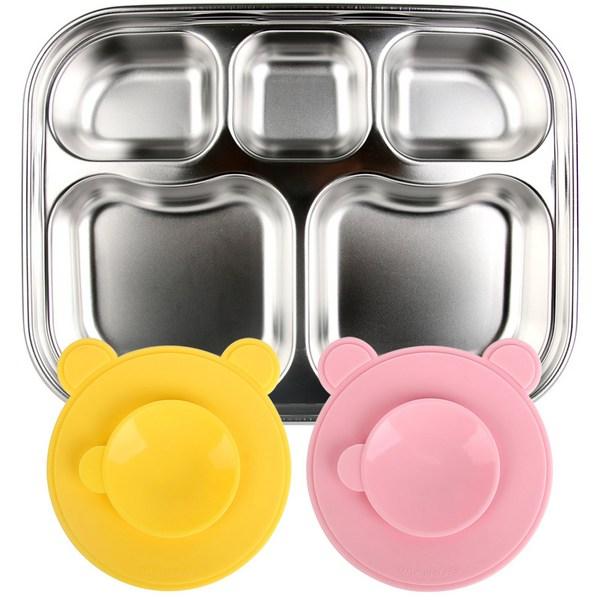 Myelly nerezová přísavka na dětskou výživu, růžová, tác na jídlo + 2 přísavky, oblíbené korejské potřeby pro rodiče