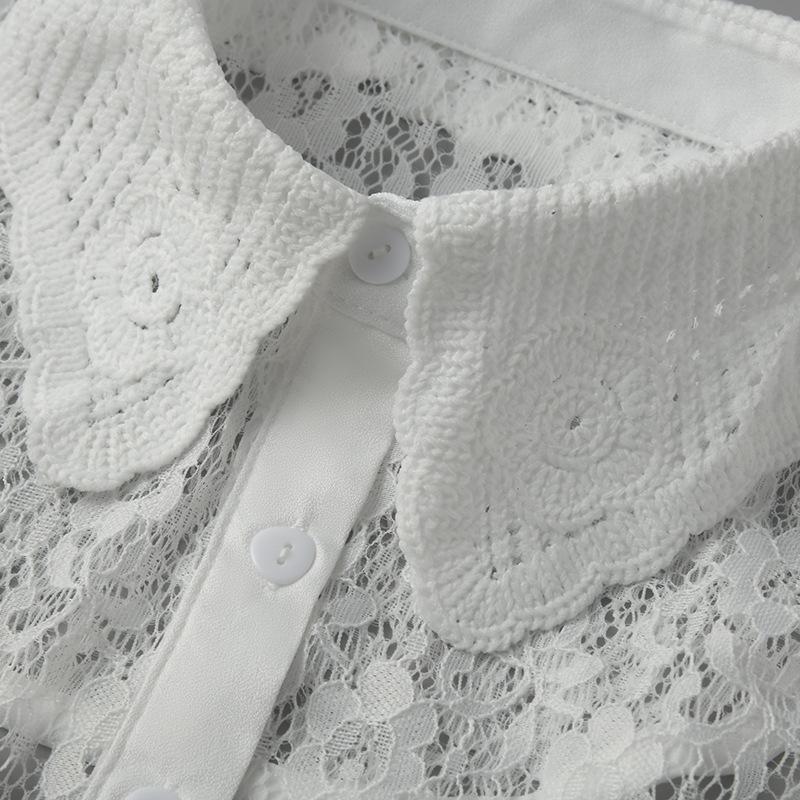 Solid Color Hollow Lace Fake Collar Female, Versatile Fake Collar Decorative Collar, Can Be Matched With Sweater Shirt Fake Collar
