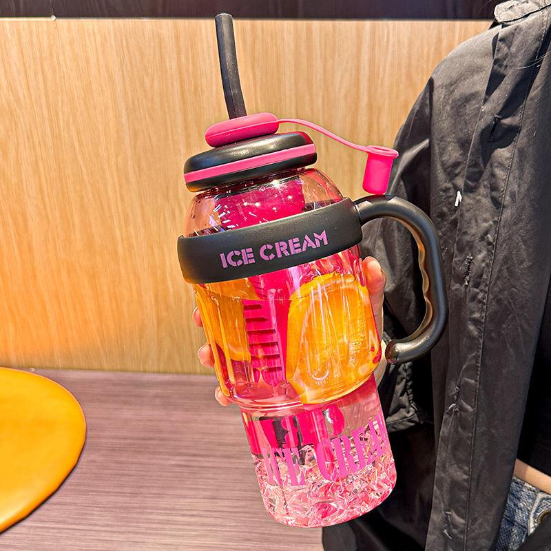 Large Capacity Sports Water Bottle Summer Drinking Water Cup Outdoor Travel Portable Gym Fitness Water Cup