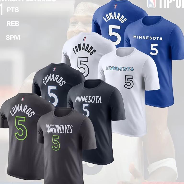 

SALE A. Edwards #5 Minn. T. 2025 Player Name & Number Fan Gift Unisex T-Shirt XXXL