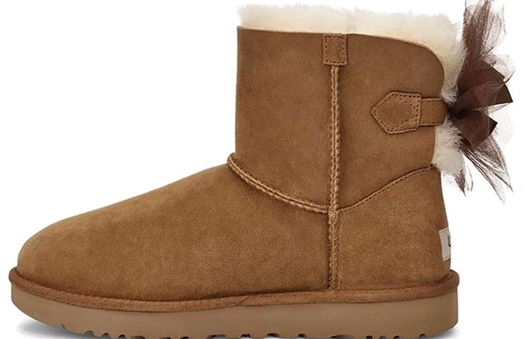 UGG Mini Bailey Tulle Bow Brown Women s 1019994-CHE 36