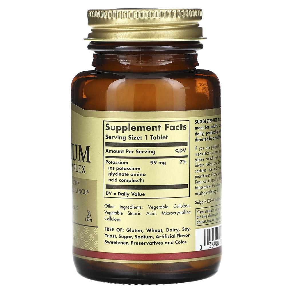 Potassium Amino Acid Complex, 100 Tablets (99Mg per tablet)