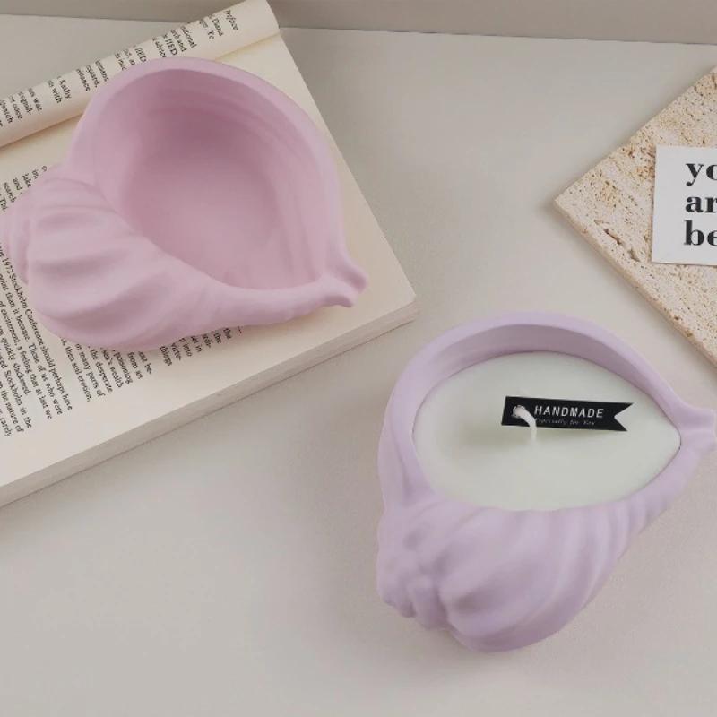 1 buc silicon mucegai pentru lumânare Conch Shell Cup Shell depozitare placă tavă gips mucegai DIY gips ciment aromaterapie lumânare Cup mucegai