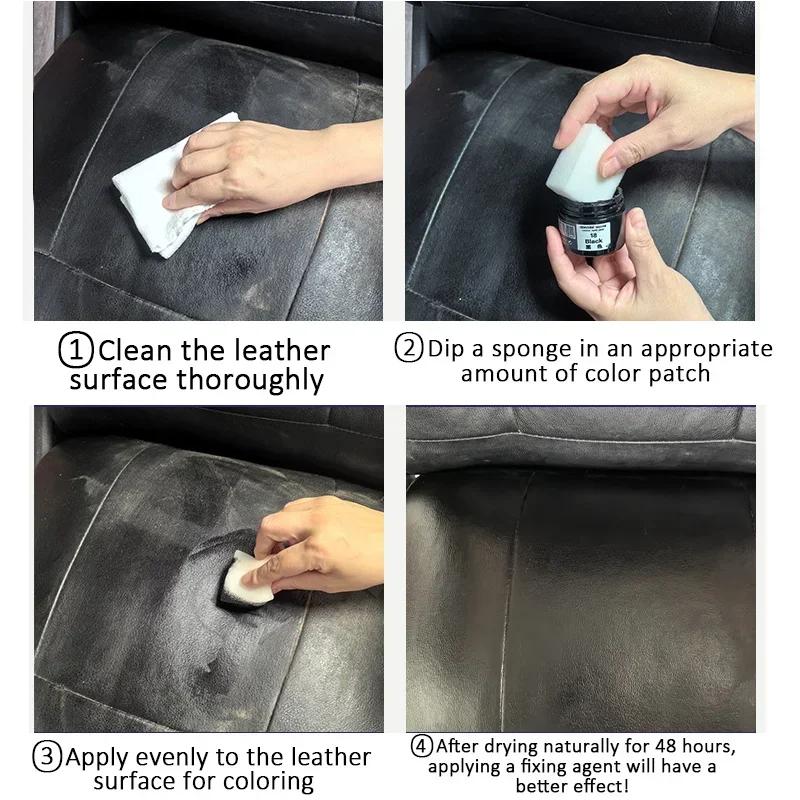 Car Leather Repair Kit Liquid Skin Recoloring Balm No Heat Repair Tool Auto Seat Holes Scratch Cracks Rips Restoration Set Shoes