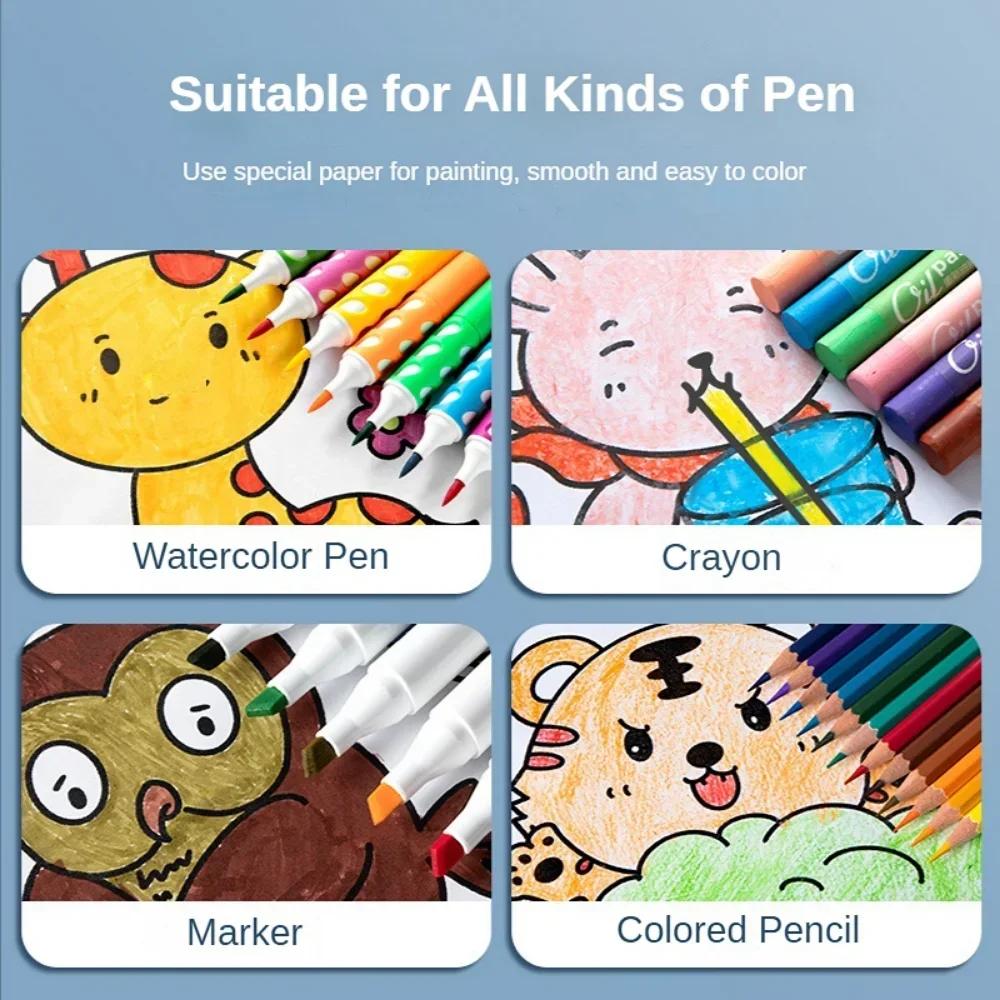 Children Drawing Roll Sticky Coloring Paper Roll DIY Painting Toy Color Filling Paper Graffiti Scroll for Kids Educational Toys