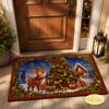 Christmas Entrance Rug Color-Printed For Bedroom, Living Room And Bathroom - Easy To Clean, Suitable For Home Decoration.