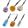 HX6F Geometry Epoxy Resin Casting Mold with Orgonite Sticker for DIY Crystals Stone Necklace Pendant Jewelry Making Craft