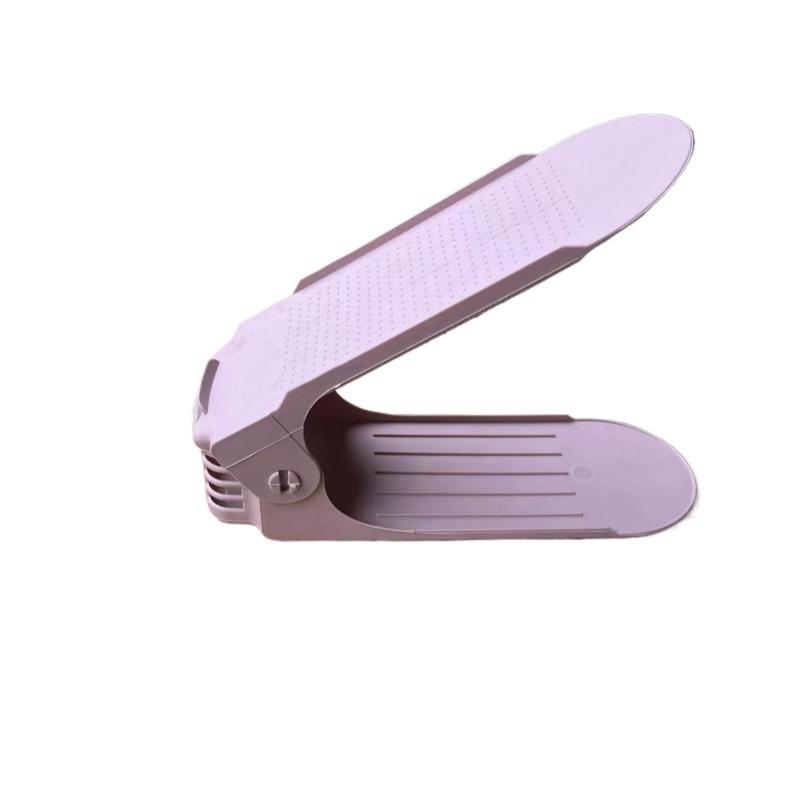 

Регулируемый органайзер для обуви с 4 уровнями, органайзер для обувных слотов, экономящий место, бытовой прочный двухъярусный стеллаж для обуви розовый