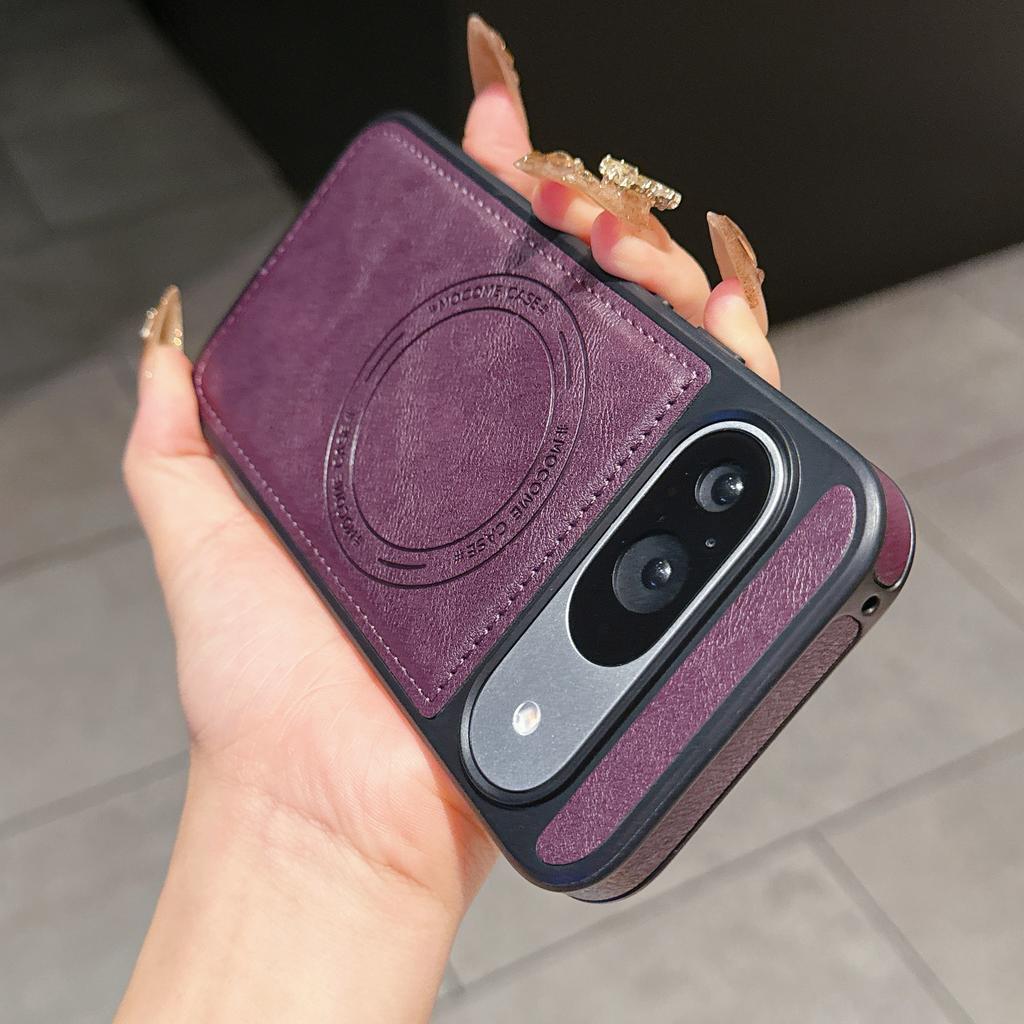 Vintage PU Leather Matte Shockproof Case for Magsafe for Google Pixel 8 9 9A 10 Pro XL Magnetic Bumper Armor Soft Business Cover