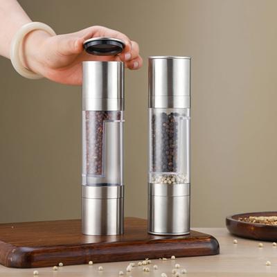Pfeffermühle 2-in-1 Einstellbare Grobheit Edelstahl Manuelle Salz Pfeffer Gewürzmühle Home Supply