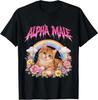 Alpha-Männchen Lustiges Kätzchen Regenbogen Blumig T-Shirt