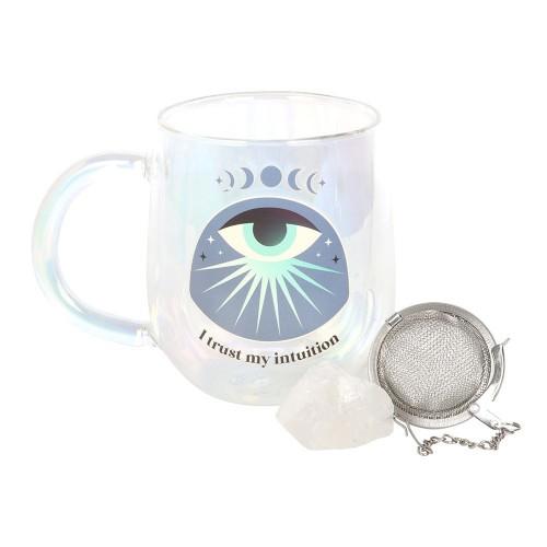 Something Different Intuition Crystal Double-Walled 250ml Mug & Tea Strainer