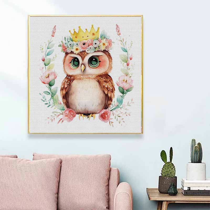 New Arrival 5D DIY Full Circle Diamond Painting "Painted Owl" Embroidery Cross Stitch Home Decor Gift