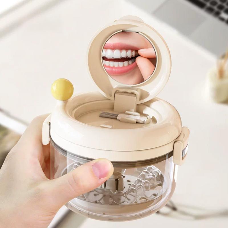 Braces Storage Box, Denture Storage, Rotating Cleaning Box, Invisible Retainer, Drainable, Layered, Portable, Sealed Braces Case