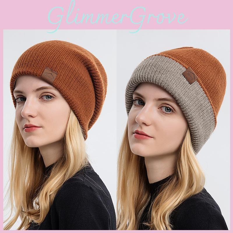 Unisex Hat Knitted With Solid Color Warm Hat Can Be Worn Both Inside And Outside