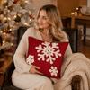 Merry Christmas Throw Cushion Cover Embroidered Christmas Tree Pillow Cover Living Room