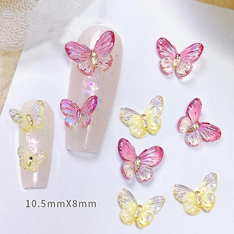 30Pcs 3D Aurora Colorful Butterfly Nail Art Charm Nail Art Decoration Diy Nail Jewelry For Nails Art Accessories
