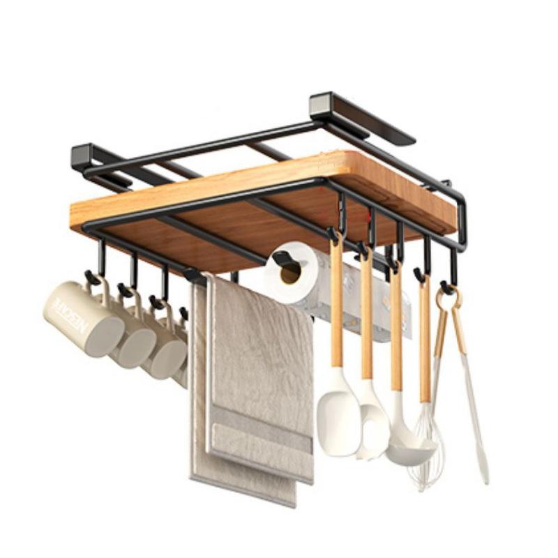 Kitchen Hanging Organizer with Hooks for Hanging Pots and Pans Tidy and Convenient Kitchen Paper Towel Holder Pot Lid Holder чёрный 6100₽