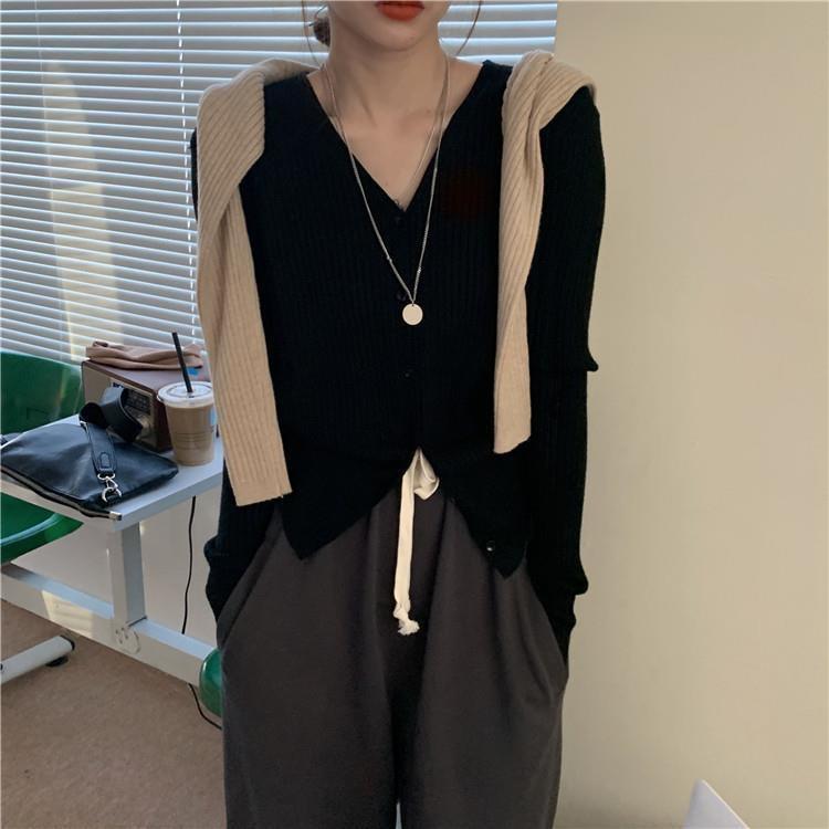 Autumn Knitted Open Cardigan Women's New Style V-neck Soft Sun Protection Outerwear Loose Versatile Top Korean Style