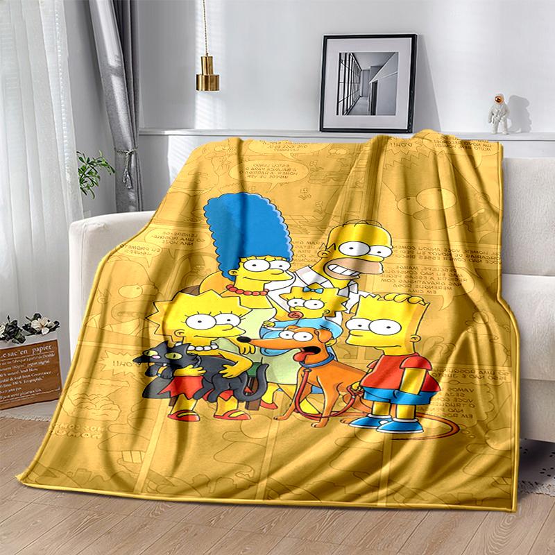 1Pc Simpsons Family Adventure Blanket Soft And Comfortable Casual Warm Camping Travel Christmas Halloween Gift M921853