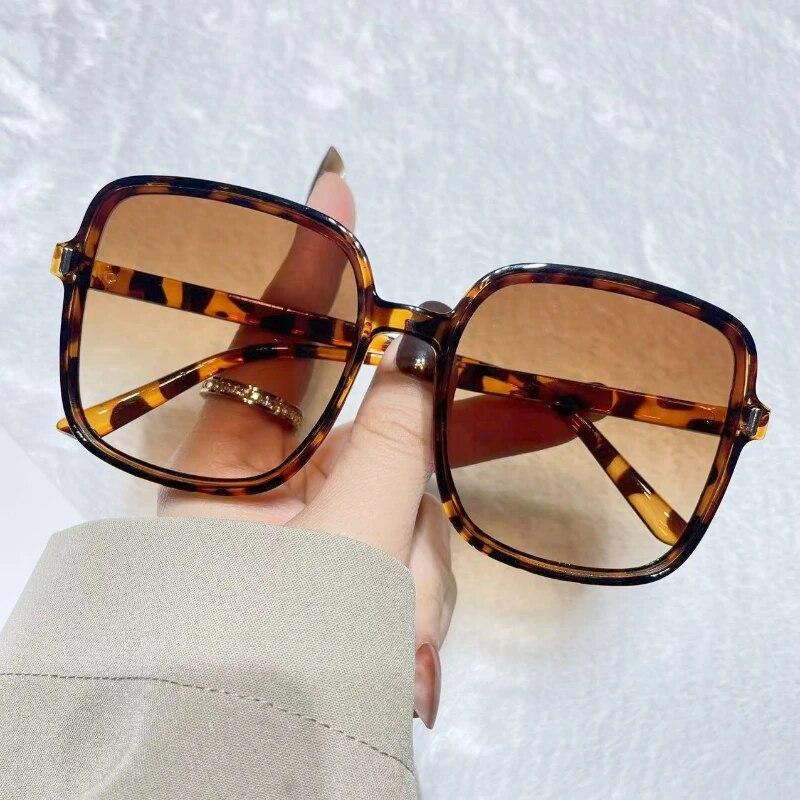 Oversized Rectangle Sunglasses Women's Fashion Square Sun Glasses Men's Classic Vintage Eyewear