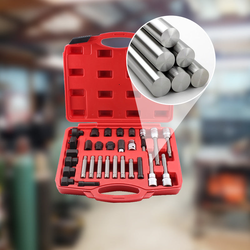 Generator Pulley Removal Tool Kit Universal Alternator Freewheel Pulley Removal 18pcs/24pcs/30Pcs/Set Engine Auto Tool Set