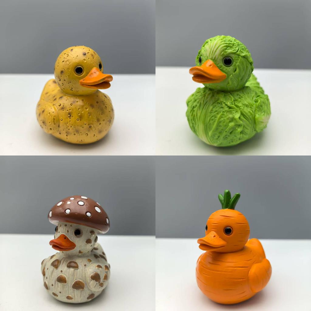 Whimsical Vegetable Duck Resin Sculpture For Home Decor And Collectors