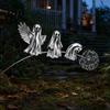 Halloween Lawn Decorations for Outside Ghost Garden Stake, Rustic Yard Art Decor with Dandelion Accent, Stakes Metal Sculpture Patio Flower