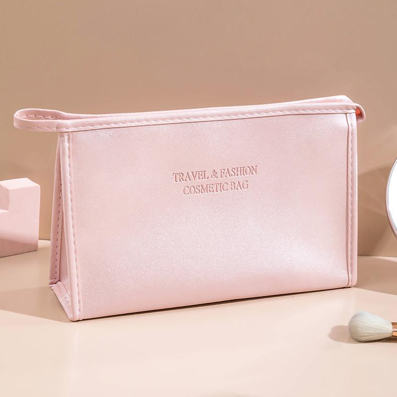 Modern Minimalist Pu Makeup Bag With Waterproof Design For Travel And Storage