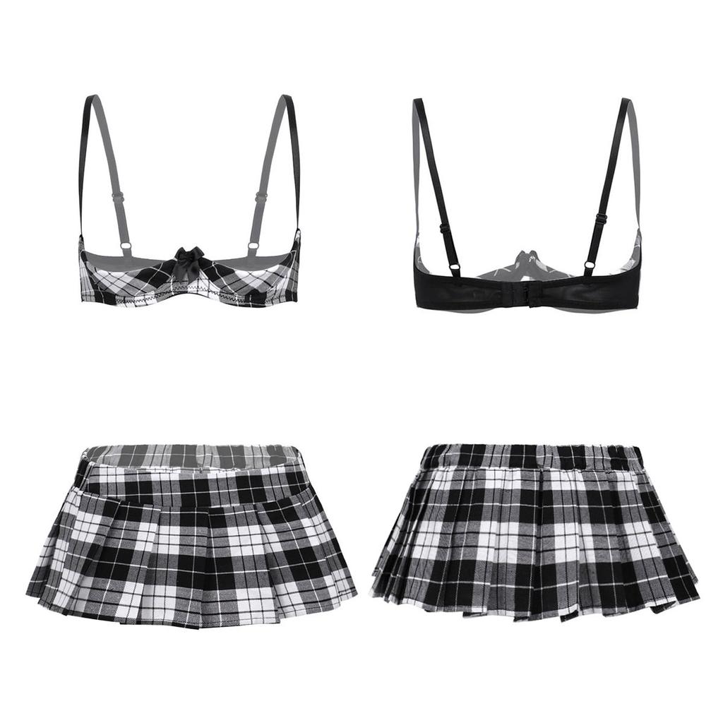 Set di lingerie cosplay per studentesse anime da donna, abiti in maschera per feste di Halloween