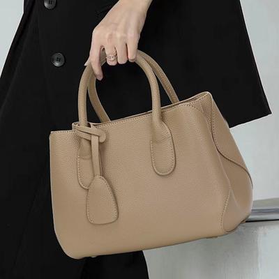 New Top Layer Cowhide Women's Bag Genuine Leather Commuting Women's Fashionable Middle-aged Portable Diagonal Cross Bag