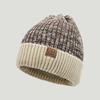 Unisex Two-Tone Winter Hats Add Fur Lined Men And Women  Warm Beanie Cap Casual Winter Knitted Hats