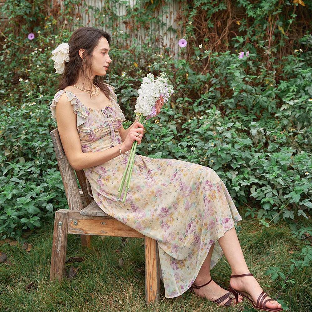 Simpeulleteulo Sr_Paint Blend Floral Dress