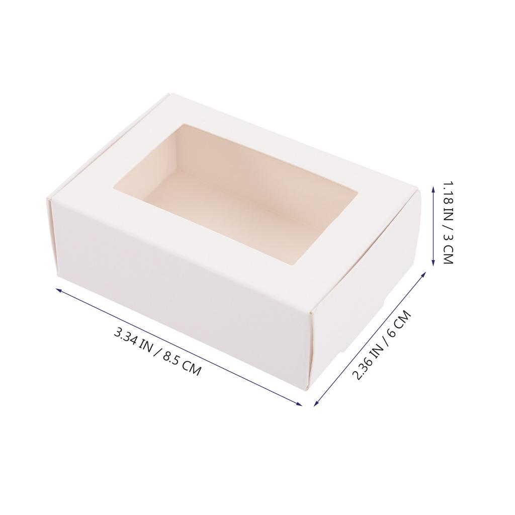 30Pcs Kraft Paper Soap Boxes Small Jewelry Boxes Packaging Window Gift Box Container Party Favor Storage Organizer