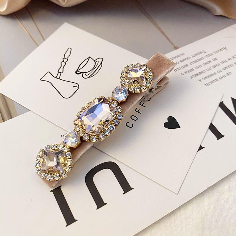 Colored Baroque Crystal Barrette Hairclips For Women New Korea Top-grade Shiny Rhinestone Pearl Spring Clips Hairpins