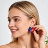 American USA Flag Earrings for Women Patriotic Red White Blue Cubic Zircon Dangle Drop Earrings, 4th of July Independence Day Gift