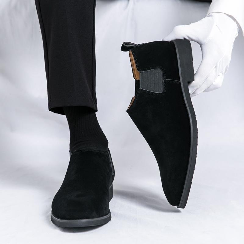 Fashion 38-48 Men's Autumn Winter Shoes Formal Chelsea Boots Top Quality Suede Leather Dress Business Shoes for Men Boots Ankle Boots