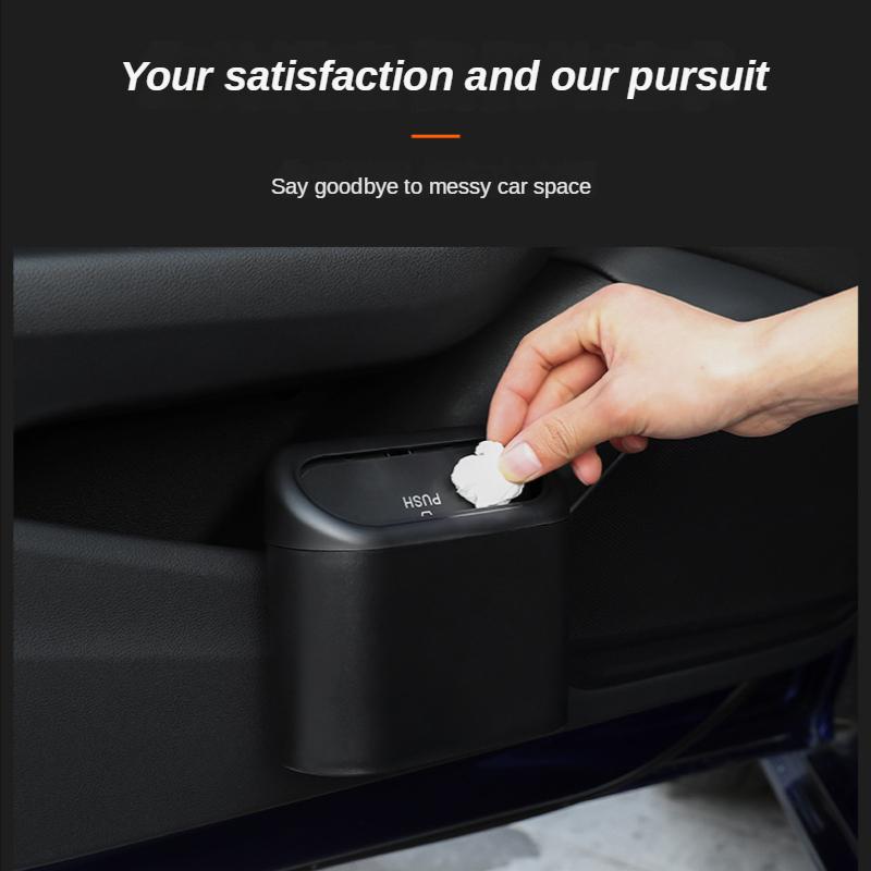 Car Trash Can Car Universal Hanging Storage Box With Lid Mini Simple Press Car Trash Can Automobiles Car