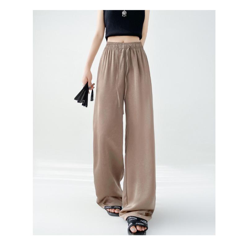 

Рука захват цветок ледяной шелк широкие брюки женские весна и лето тонкие новые повседневные свободные прямые текстурные Ямамото длинные брюки XL