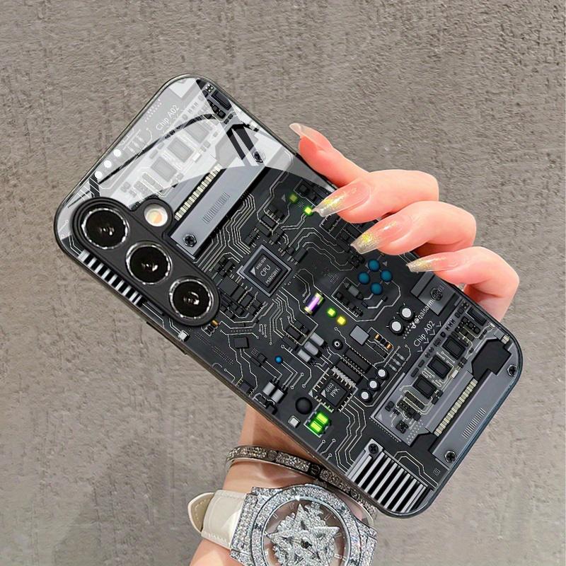 Mechanical creative pattern glass phone case suitable for Samsung Galaxy S26 S25 S24 S23 S22 S20 FE Ultra Plus anti drop