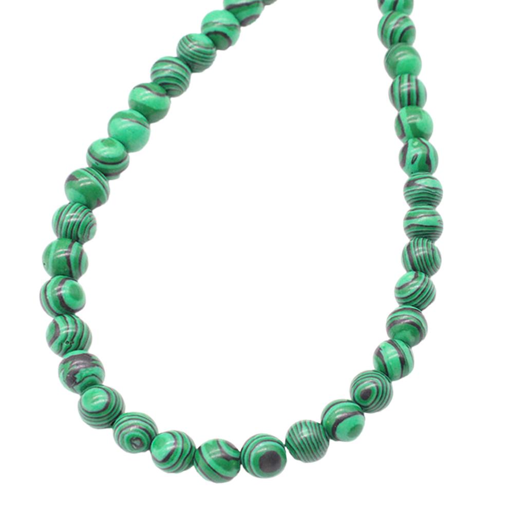 Smooth Polished Malachite Round Beads Chain For Handmade Bracelets Necklaces Safe Natural Stone Jewelry Supplies