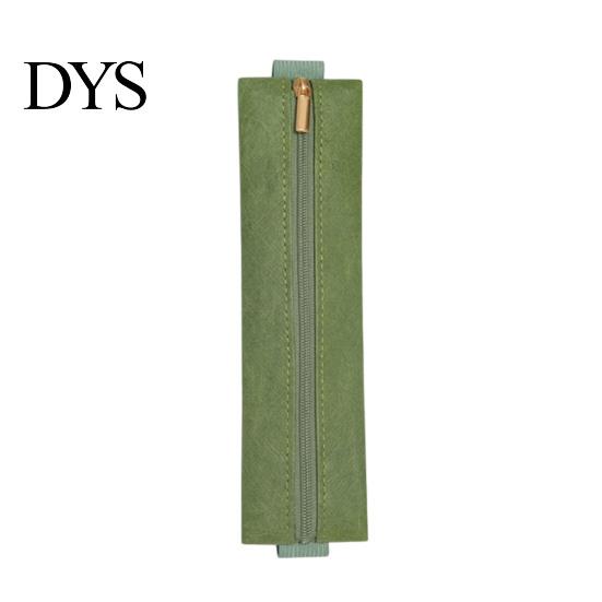 Retro Texture Writing Tool Case Zipper Pen Holder for Notebook, with Adjustable Elastic Band Versatile Daily Commuter Bag Design, Slim Lightweight